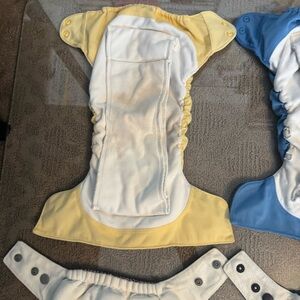 BumGenius Reusable Cloth Diapers Lot of 2 Yellow Blue OS